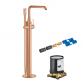 Grohe Essence komplet fritstående badekararmatur - Børstet Warm Sunset