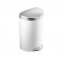Simplehuman halvrund toiletspand 10L - Hvid/stål