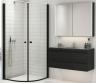 Dansani Match E+E brusehjørne - 90x90 cm - Klart glas/mat sort