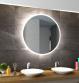 Outlet - Sandra rundt spejl m/integreret LED lys og backlight - Ø110 cm