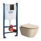 GSI Pura Creta 50 toiletpakke inkl. sæde m. softclose, cisterne og mat sort betjening
