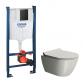 GSI Pura Cenere 50 toiletpakke inkl. sæde m. softclose, cisterne og mat sort betjening