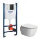 GSI Pura mat hvid 50 toiletpakke inkl. sæde m. softclose, cisterne og mat sort betjening