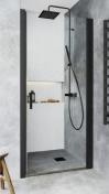 Hafa Brusedør Igloo Pro 85 brusedør 830-870 mm klart glas - Sort profil
