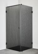 Hafa Infinity bruseniche m/fast væg - Lace glas - Sort - 90x90 cm