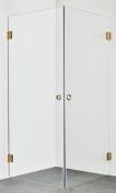 Hafa Infinity bruseniche - Klar glas - Messing - 90x100 cm