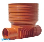 Uponor 110 x 425 mm TP1-brønd, glat, lige gennemløb
