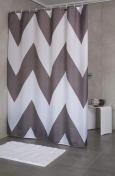 RIDDER Tekstil badeforhæng – 180 x 200 cm -  Pico grå/hvid