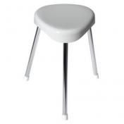 Iris 3-benet taburet 43 cm sæde - Hvid/sølv