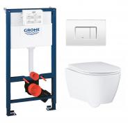 Grohe Essence Rimless toiletpakke inkl. sæde m/soft-close, mellem cisterne og hvid betjening