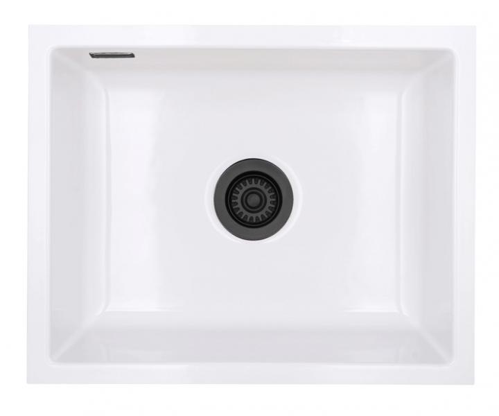 Lavabo Mera 50 U porcelænskøkkenvask - Sort afløb Lavabo Mera 50 U porcelænskøkkenvask - Sort afløb