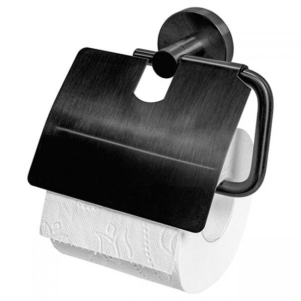 Kosmos toiletpapirholder m/låg - Børstet gunmetal Kosmos toiletpapirholder m/låg - Børstet gunmetal
