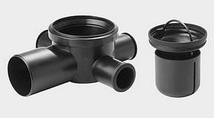 Unidrain Kvadrat Udløbshus m/sideindløb Vandret Ø 75mm Unidrain Kvadrat Udløbshus m/sideindløb Vandret Ø 75mm