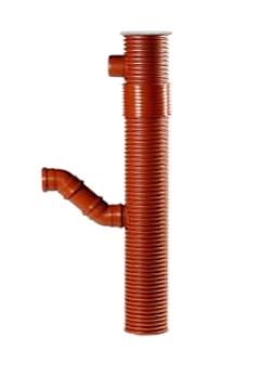 Uponor tagnedløbsbrønd 200/110x1500mm, med drejelig top og lige indløb Uponor tagnedløbsbrønd 200/110x1500mm, med drejelig top og lige indløb