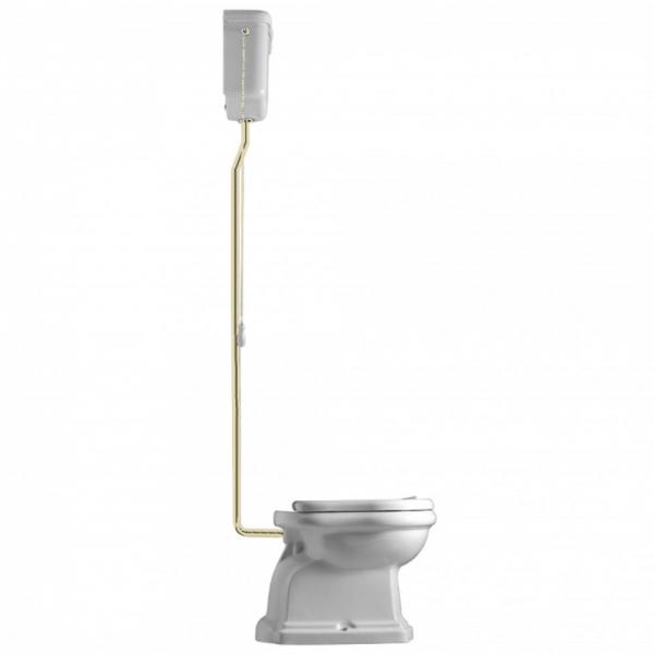 Lavabo Retro HIGH toilet med messing rør og S-lås - Blank hvid Lavabo Retro HIGH toilet med messing rør og S-lås - Blank hvid