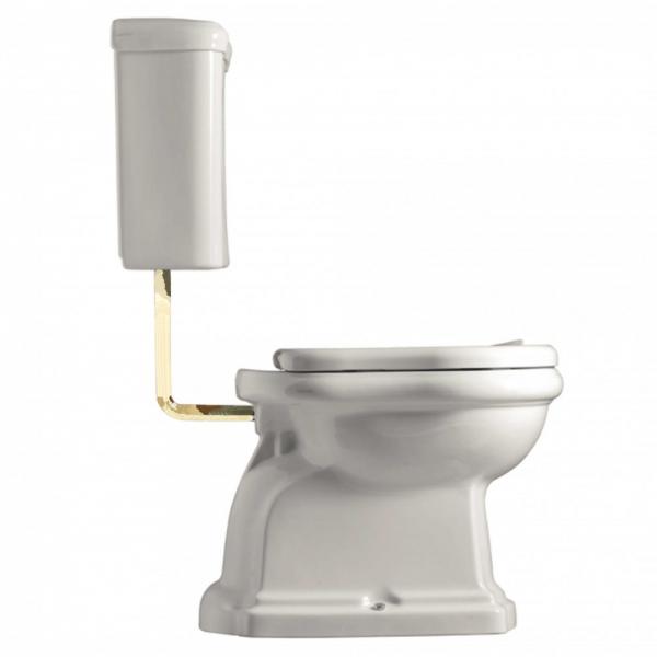 Lavabo Retro Low toilet med messing rør og S-lås - Blank hvid Lavabo Retro Low toilet med messing rør og S-lås - Blank hvid