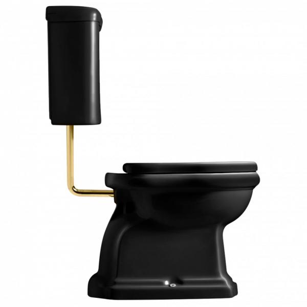 Lavabo Retro Low toilet med messing rør og P-lås - Blank Sort Lavabo Retro Low toilet med messing rør og P-lås - Blank Sort