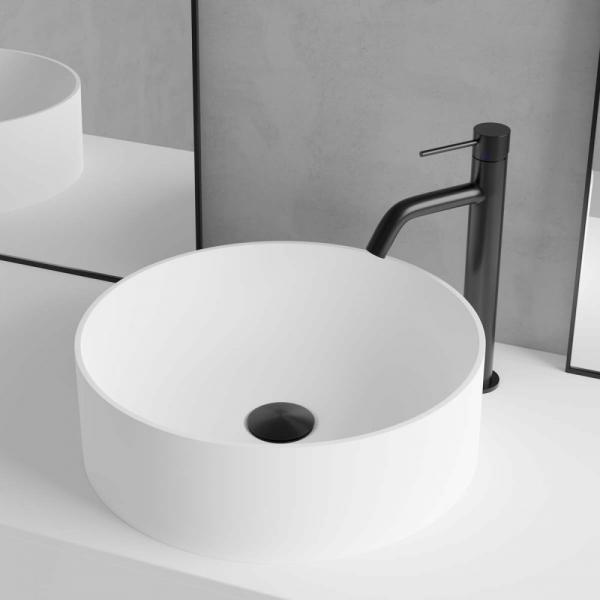 Primy R2 Ø38 Solid Surface bowlevask - Uden overløb - Hvid mat Primy R2 Ø38 Solid Surface bowlevask - Uden overløb - Hvid mat