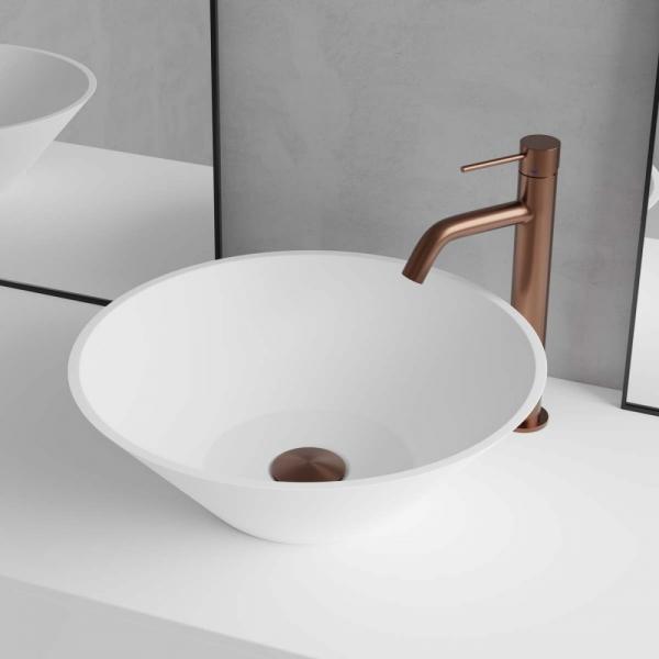 Primy R3 Ø40 Solid Surface fritstående bowlevask - Uden overløb - Hvid mat Primy R3 Ø40 Solid Surface fritstående bowlevask - Uden overløb - Hvid mat