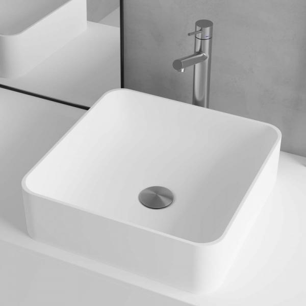 Primy S1 38 Solid Surface fritstående bowlevask - Hvid mat Primy S1 38 Solid Surface fritstående bowlevask - Hvid mat