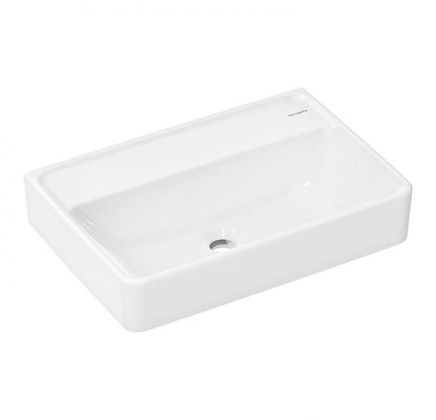 hansgrohe Xanuia Q 55 kompakt håndvask t/væg - Uden overløb - Uden hanehul hansgrohe Xanuia Q 55 kompakt håndvask t/væg - Uden overløb - Uden hanehul