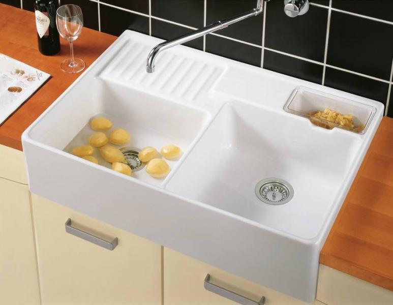 V&B 90 Evier Tradition dobbelt køkkenvask i porcelæn - Ceramic+ V&B 90 Evier Tradition dobbelt køkkenvask i porcelæn - Ceramic+