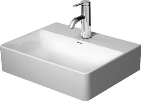 Duravit DuraSquare 45 håndvask t/væg eller møbel - 3 hanehuller - Uden overløb Duravit DuraSquare 45 håndvask t/væg eller møbel - 3 hanehuller - Uden overløb