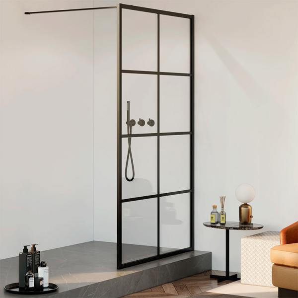 Lavabo Walk In fast brusevæg - Klar glas/Mat sort - 90 cm Lavabo Walk In fast brusevæg - Klar glas/Mat sort - 90 cm