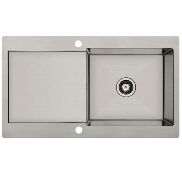 Lavabo Kubus 91 Soft køkkenvask m/afløbsbakke - Vendbar - Rustfrit stål Lavabo Kubus 91 Soft køkkenvask m/afløbsbakke - Vendbar - Rustfrit stål