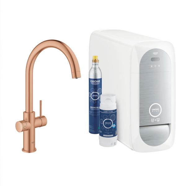 Grohe Blue Home køkkenbatteri m/C-tud - Børstet warm sunset Grohe Blue Home køkkenbatteri m/C-tud - Børstet warm sunset