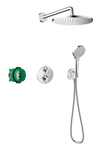 Hansgrohe Ecostat Round komplet brusesystem til indbygning - Krom Hansgrohe Ecostat Round komplet brusesystem til indbygning - Krom