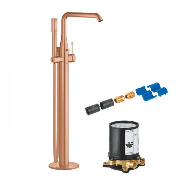 Grohe Essence komplet fritstående badekararmatur - Børstet Warm Sunset Grohe Essence komplet fritstående badekararmatur - Børstet Warm Sunset