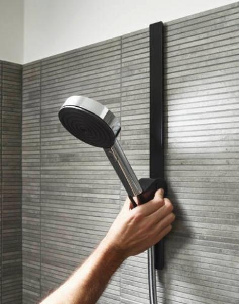 Hansgrohe WallStoris brusestang m/holder - Kan limes - Mat sort Hansgrohe WallStoris brusestang m/holder - Kan limes - Mat sort