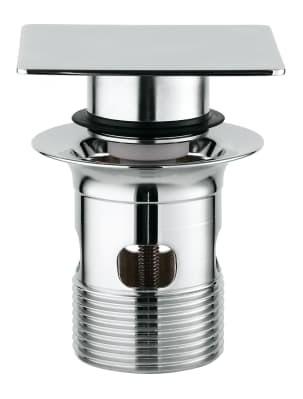 Grohe push-open bundventil til vaske med overløb - Firkantet - Krom Grohe push-open bundventil til vaske med overløb - Firkantet - Krom
