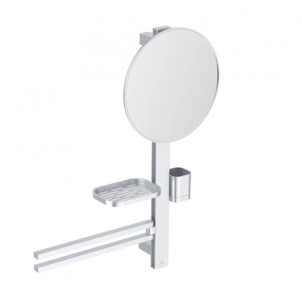 Ideal Standard Alu+ multifunktionelt spejl m/håndklædeholder - Silver Ideal Standard Alu+ multifunktionelt spejl m/håndklædeholder - Silver