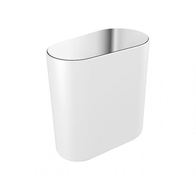 Pressalit Style væghængt toiletspand - Krom/hvid Pressalit Style væghængt toiletspand - Krom/hvid
