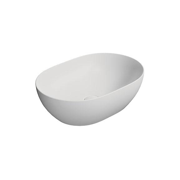 GSI Pura 50 oval fritstående bowlevask - Uden hanehul - Mat hvid GSI Pura 50 oval fritstående bowlevask - Uden hanehul - Mat hvid