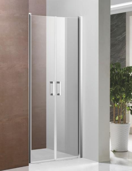 Nortiq dobbelt nichedør - Klar glas/krom - 90 cm Nortiq dobbelt nichedør - Klar glas/krom - 90 cm