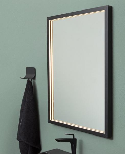 Cassøe Milano spejl m/sort ramme og LED - 80x120 cm - Vendbart Cassøe Milano spejl m/sort ramme og LED - 80x120 cm - Vendbart
