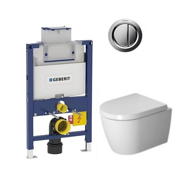 Duravit Me by Starck Compact Rimless m/wondergliss toiletpakke inkl. sæde m/soft-close, lav cisterne og krom betjening Duravit Me by Starck Compact Rimless m/wondergliss toiletpakke inkl. sæde m/soft-close, lav cisterne og krom betjening
