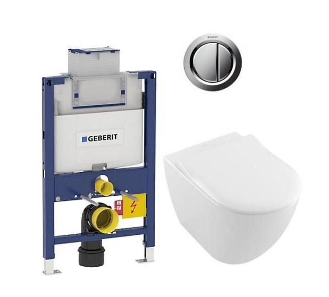 Villeroy & Boch 2.0 RIMless og C+ toiletpakke inkl. sæde m/soft-close, lav cisterne og krom betjening Villeroy & Boch 2.0 RIMless og C+ toiletpakke inkl. sæde m/soft-close, lav cisterne og krom betjening