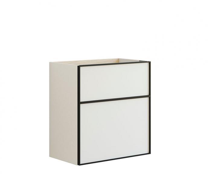 Dansani Luna Mini vaskeskab 60x64 m/skuffer - Hvid mat/sort ramme Dansani Luna Mini vaskeskab 60x64 m/skuffer - Hvid mat/sort ramme
