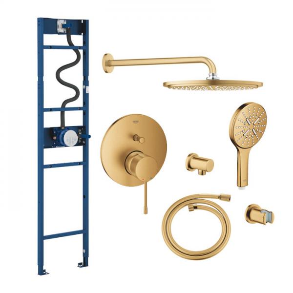 Grohe Essence 310 komplet brusesystem m/Shower Frame - Børstet Cool Sunrise Grohe Essence 310 komplet brusesystem m/Shower Frame - Børstet Cool Sunrise