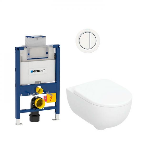 Geberit Selnova Premium toiletpakke m/sæde, lav cisterne og hvid betjening Geberit Selnova Premium toiletpakke m/sæde, lav cisterne og hvid betjening