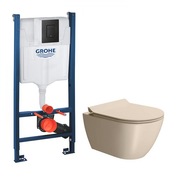 GSI Pura Creta 50 toiletpakke inkl. sæde m. softclose, cisterne og mat sort betjening GSI Pura Creta 50 toiletpakke inkl. sæde m. softclose, cisterne og mat sort betjening