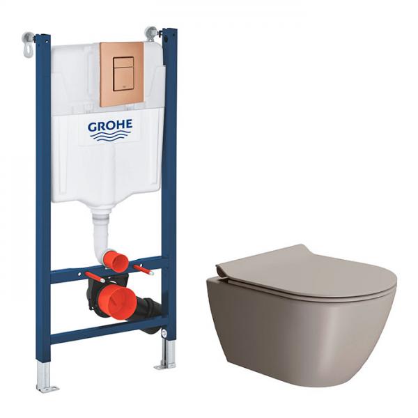 GSI Pura Tortora 50 toiletpakke inkl. sæde m. softclose, cisterne og kobber betjening GSI Pura Tortora 50 toiletpakke inkl. sæde m. softclose, cisterne og kobber betjening