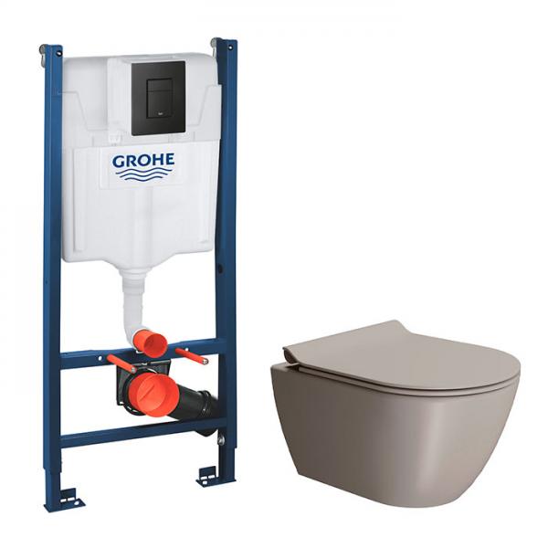 GSI Pura Tortora 50 toiletpakke inkl. sæde m. softclose, cisterne og mat sort betjening GSI Pura Tortora 50 toiletpakke inkl. sæde m. softclose, cisterne og mat sort betjening