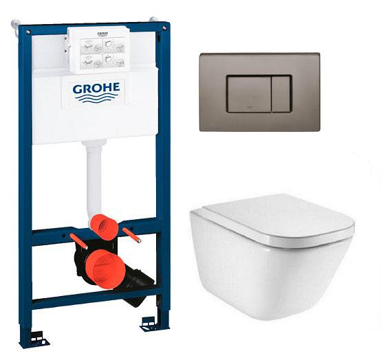 Laufen Roca Gap RIMless toiletpakke inkl. sæde m/soft-close, mellem cisterne og børstet hard graphite betjening Laufen Roca Gap RIMless toiletpakke inkl. sæde m/soft-close, mellem cisterne og børstet hard graphite betjening