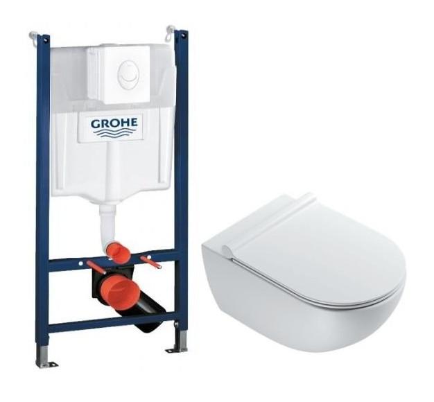 Catalano mat hvid Sfera newflush rimless toiletpakke inkl. sæde/soft-close, cisterne og hvid betjening Catalano mat hvid Sfera newflush rimless toiletpakke inkl. sæde/soft-close, cisterne og hvid betjening