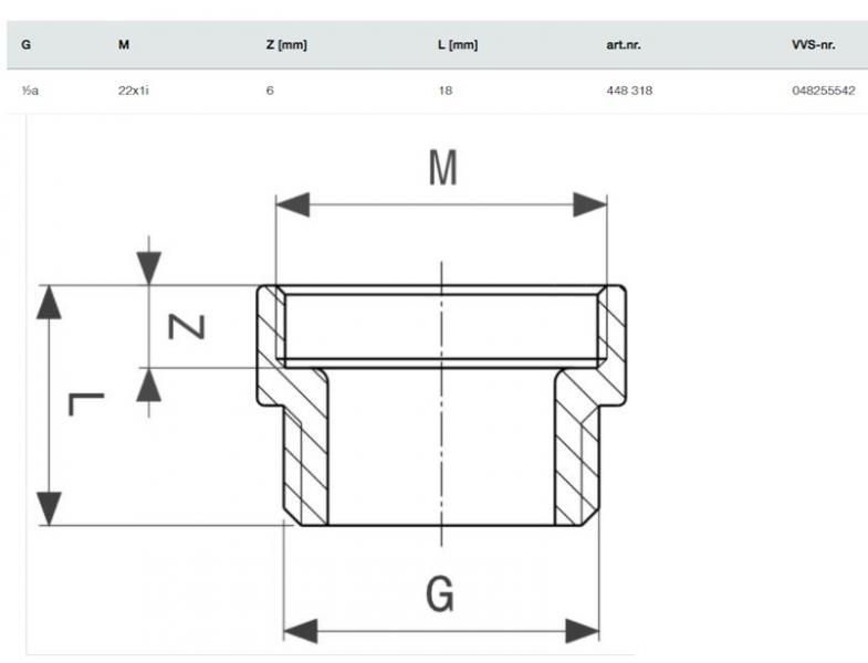 1/2 x M22 x 1" Rødgods gevindfittings overgangsnippel - 5 stk. 1/2 x M22 x 1" Rødgods gevindfittings overgangsnippel - 5 stk.